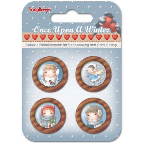 ScrapBerry's - Boutons Shabby ONCE UPON A WINTER
