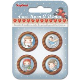 ScrapBerry's - Boutons Shabby ONCE UPON A WINTER