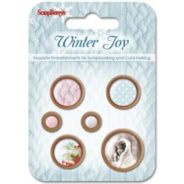ScrapBerry's - Boutons Shabby WINTER JOY