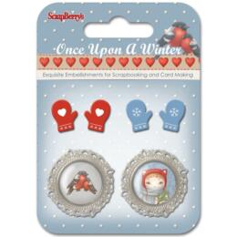 ScrapBerry's - Brads "rouge" Collection 4 ONCE UPON A WINTER
