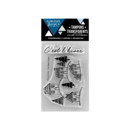 Tampon Clear Florilèges Designs - Capsule Douceurs Hivernales Décembre 2017 - Village Enneigé