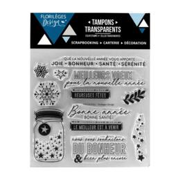 Tampon Clear Florilèges Designs - Capsule Douceurs Hivernales Décembre 2017 - Voeux Etoilés