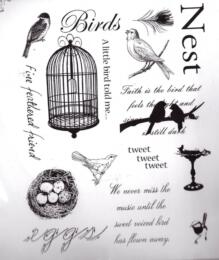 -30% Tampon Caoutchouc - BIRD COLLAGE  BLine Designs