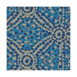 Papier Fantaisie 100% Coton - MARIMBA Bleu/Taupe