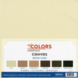 Assortiment Papier 30x30 Uni - CANVAS BROWN TONES (18 feuilles)