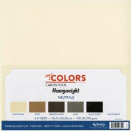 Assortiment Papier 30x30 Uni - HEAVYWEIGHT NEUTRALS (18 feuilles)