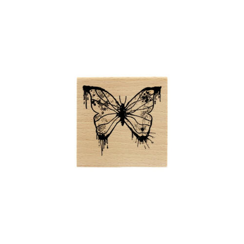 Tampon Bois Florilèges Designs - Capsule Ma Vie de Créative Mars 2018 - Papillon Peint