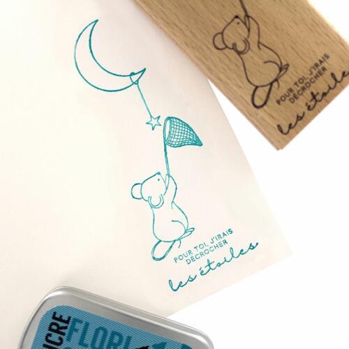 Tampon Bois Florilèges Designs - Capsule To The Moon and Back Mai 2018 - Ma Jolie Souris