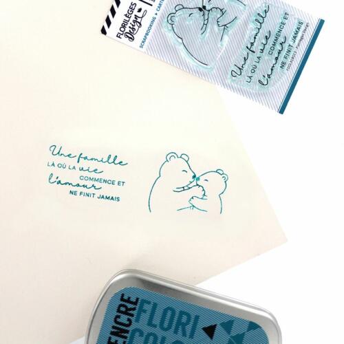Tampon Clear Florilèges Designs - Capsule To The Moon and Back Mai 2018 - Famille Ours