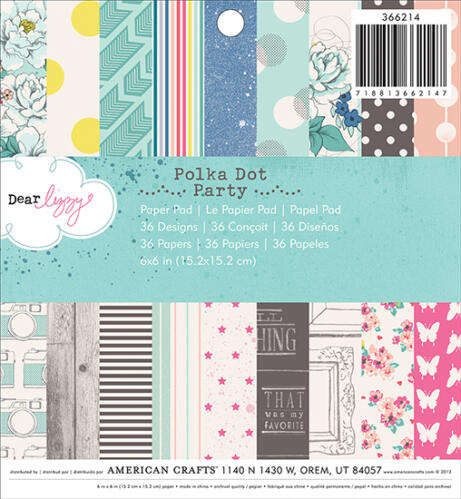 DESTOCKAGE - Paper Pad 15x15 - American Crafts - Dear Lizzy POLKA DOT PARTY