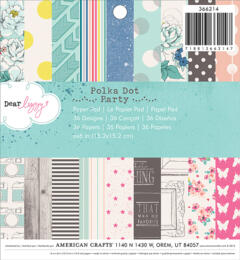 DESTOCKAGE - Paper Pad 15x15 - American Crafts - Dear Lizzy POLKA DOT PARTY
