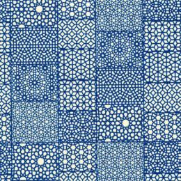 Papier Fantaisie 100% Coton - VITRAUX Jali Bleu