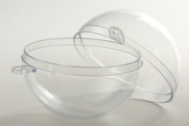 BOULE 14cm - Transparente en 2 Parties