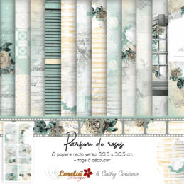 Lorelaï Design - Kit Papiers + Etiquettes PARFUM DE ROSES