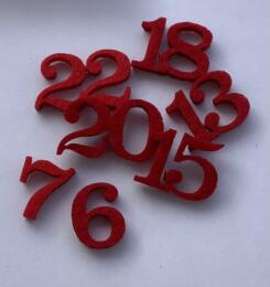 Calendrier Avent -  CHIFFRE Feutrine ROUGE 19mm