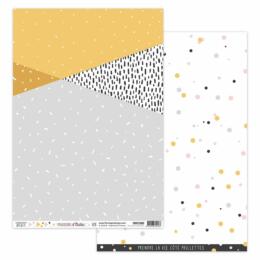 Format A4  -  Papier POUSSIERE D'ETOILES N°3 - Florilèges Design