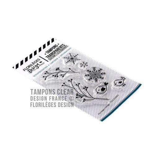 Tampon Clear Florilèges Designs - Capsule Les Joies de l'Hiver Janvier 2019 - FEUILLAGES D'HIVER