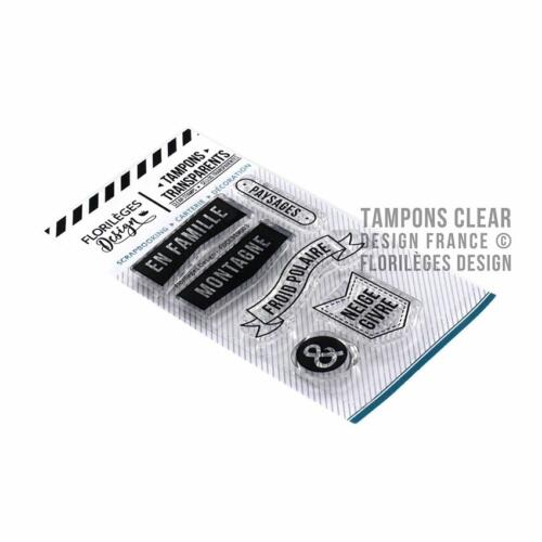 Tampon Clear Florilèges Designs - Capsule Les Joies de l'Hiver Janvier 2019 - PAYSAGES ET MONTAGNES