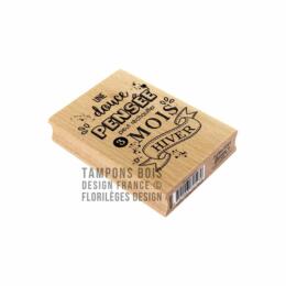 Tampon Bois Florilèges Designs - Capsule Les Joies de l'Hiver Janvier 2019 - DOUCE PENSEE