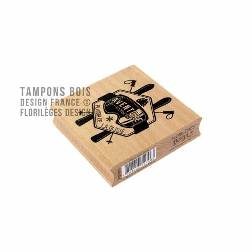Tampon Bois Florilèges Designs - Capsule Les Joies de l'Hiver Janvier 2019 - PLAISIR DE LA GLISSE