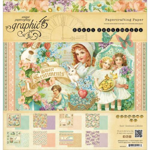 Graphic 45 - SWEET SENTIMENTS - Papercrafting ( 24 papiers )