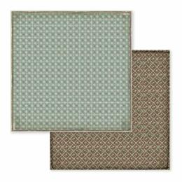 STAMPERIA - Collection VOYAGES FANTASTIQUES - Turquoise/Brown Wallpaper papier 30x30