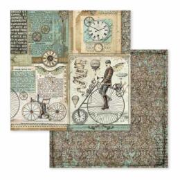 STAMPERIA - Collection VOYAGES FANTASTIQUES - Retro Bicycles papier 30x30