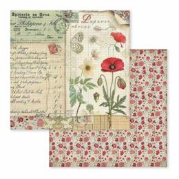 STAMPERIA - Collection SPRING BOTANIC - Poppy Butterfly papier 30x30