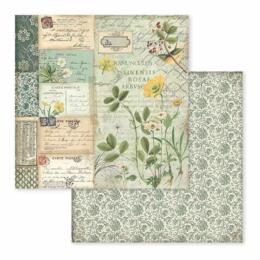 STAMPERIA - Collection SPRING BOTANIC - Yellow Alpine papier 30x30