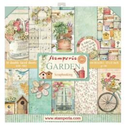 STAMPERIA - Collection GARDEN - Kit Assortiment 10 Papiers