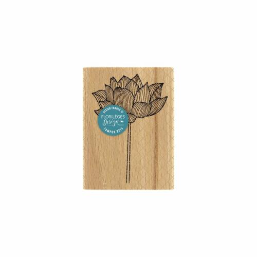 Tampon Bois Florilèges Designs - Collection SAKURA - Lotus Solitaire