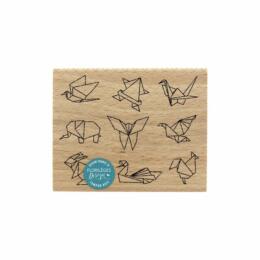 Tampon Bois Florilèges Designs - Collection SAKURA - Petits Origamis