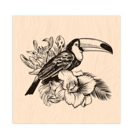 Tampon Bois Les Ateliers de Karine - Toucan - Long Courrier