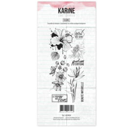 Tampon Clear - Les Ateliers de Karine - Fleurs - Long Courrier