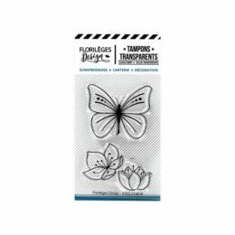 Tampon Clear Florilèges Designs - Capsule Un Jour Spécial - PAPILLONS ET FLEURS