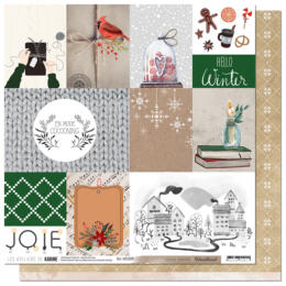 Les Ateliers de Karine - WOODLAND N°1 Hello Winter - Papier Scrap 30x30