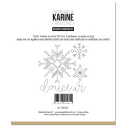 Les Ateliers de Karine - WOODLAND - Flocons Graphiques - Pochoir Broderie