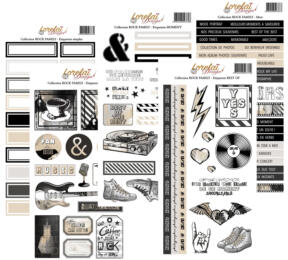 Lorelai Design - Assortiment des 5 Planches Etiquettes ROCK FAMILY 