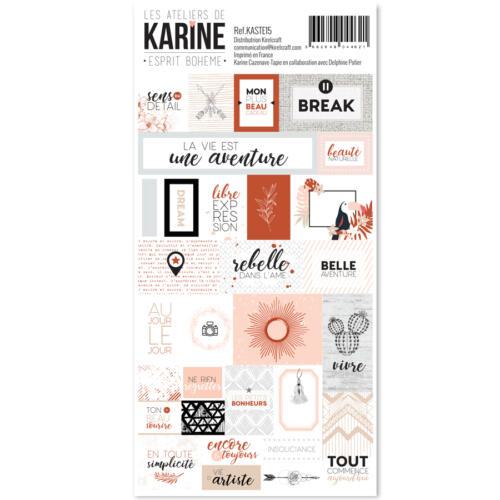 Les Ateliers de Karine - ESPRIT BOHEME Stickers Etiquettes 