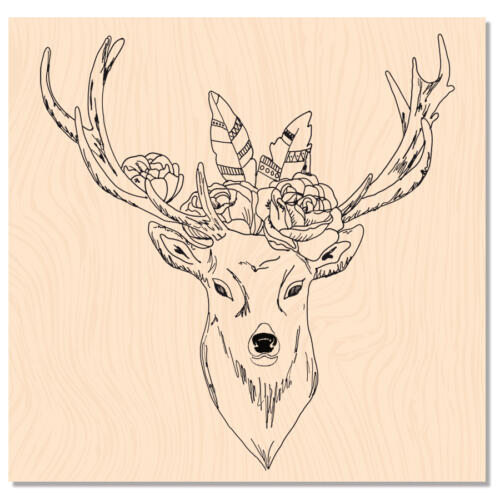 Tampons Bois - CERF BOHO CHIC Collection DOUCEUR HIVERNALE - Les Ateliers de Karine