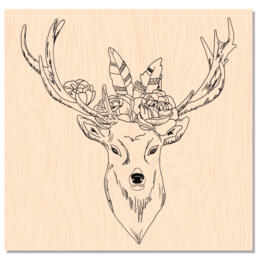 Tampons Bois - CERF BOHO CHIC Collection DOUCEUR HIVERNALE - Les Ateliers de Karine