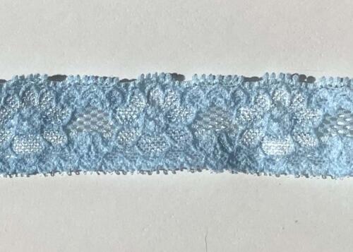 Ruban Dentelle Stretch - BLEU CIEL 2.5cm (641)
