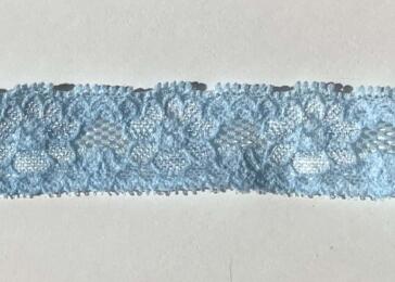 Ruban Dentelle Stretch - BLEU CIEL 2.5cm (641)