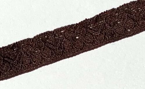 Ruban Dentelle Stretch - BRUN FONCE 1.3cm (488)