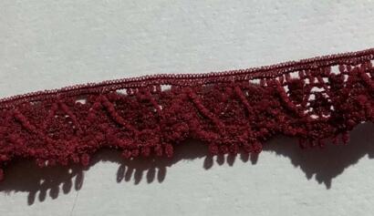 Ruban Dentelle Stretch - BORDEAU 1.3cm (433)