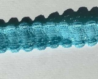 Ruban Dentelle Stretch - BLEU TURQUOISE 1.3cm (189)