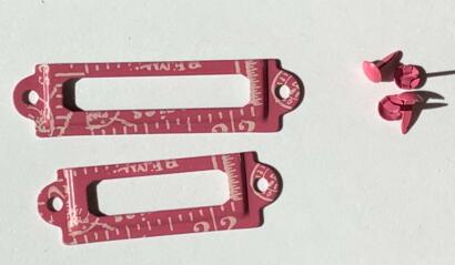 Porte Etiquette en Métal - RECTANGLE ROSE (lot de 2)