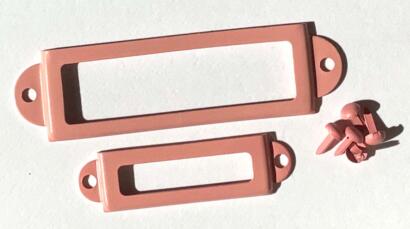 Porte Etiquette en Métal - RECTANGLE ROSE uni (lot de 2)