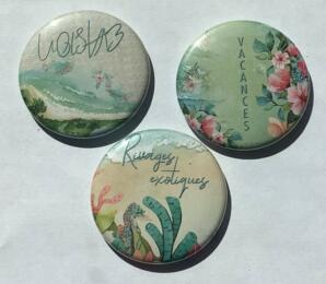 BADGES (x3) - Rivages Exotiques (Vacances, Evasion...)