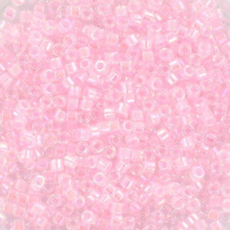 Perles MIYUKI Rose - Delicate 11/0 - N°55 - Pink Lined AB Crystal 